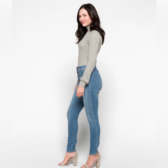 Madewell Denim - 10” High Rise Skinny Button Front Jean